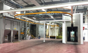 Airdale scaled image featuring conveyor line for powder coating oven