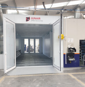 AW spray booth with panels installed by Junair