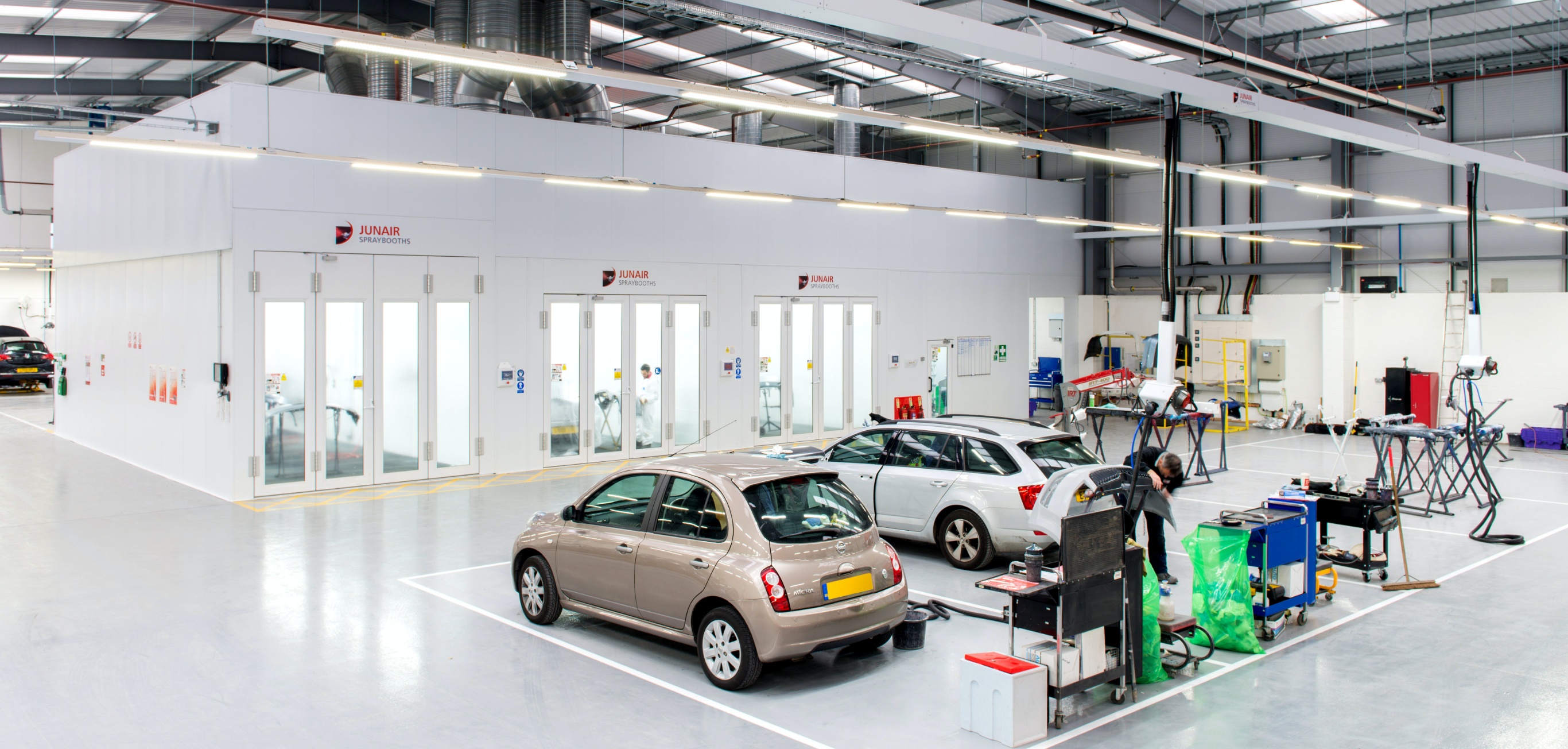 fully installed automotive spray booths